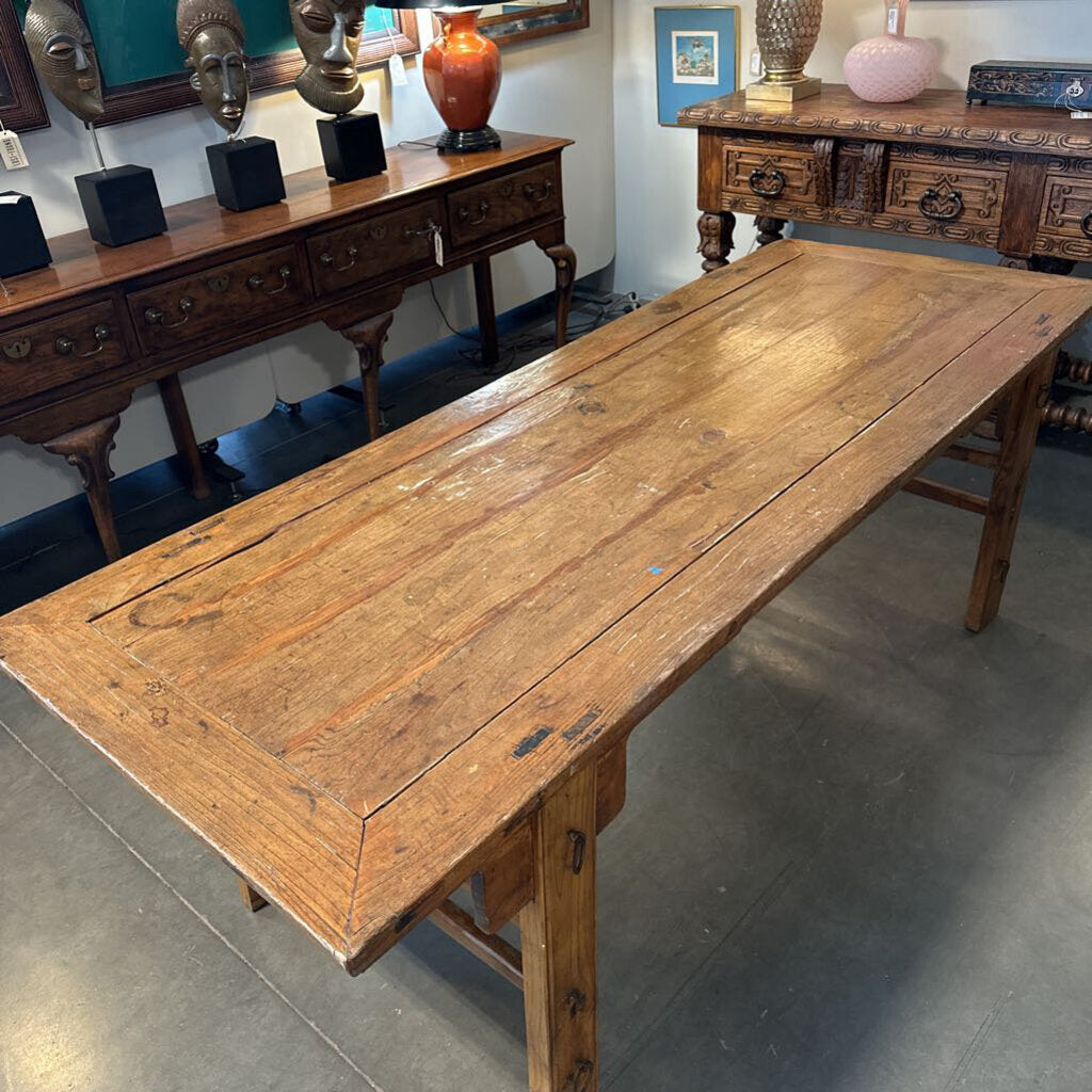Antique Wood Farm Table- 82X31X29.5H