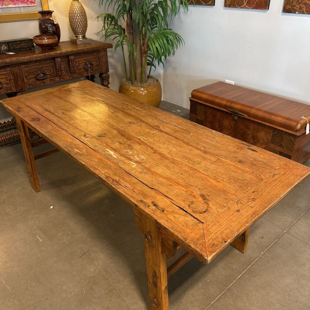 Antique Wood Farm Table- 82X31X29.5H