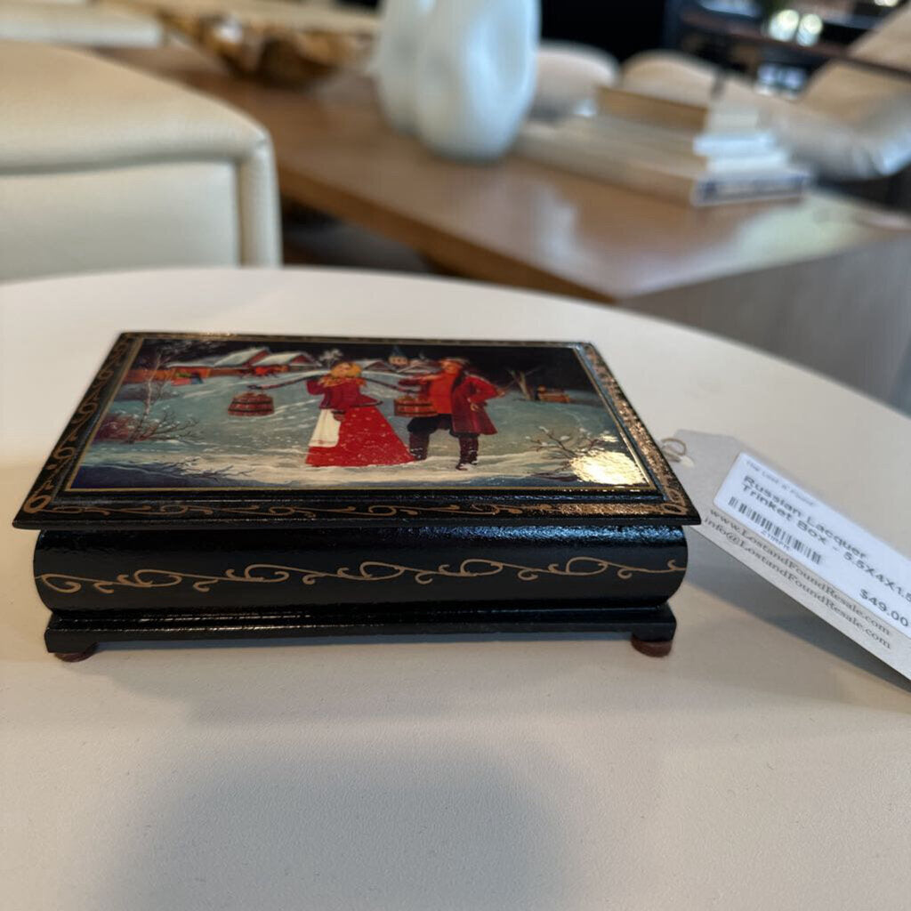 Russian Lacquer Trinket Box - 5.5X4X1.5