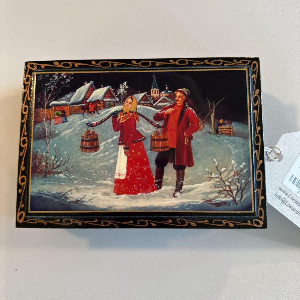 Russian Lacquer Trinket Box - 5.5X4X1.5