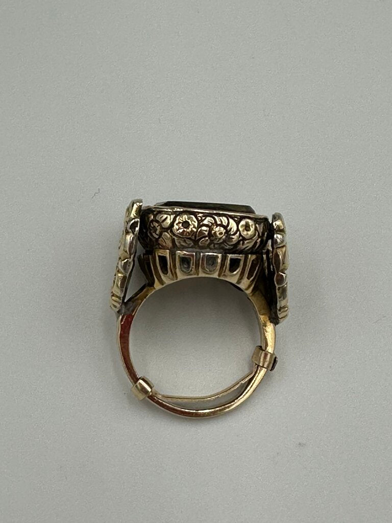 Victorian Antique 14K Gold Citrine Ring - Size 8