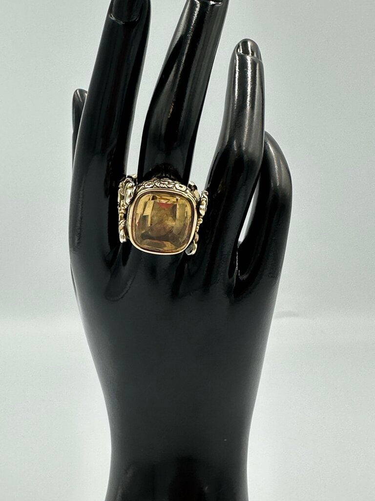 Victorian Antique 14K Gold Citrine Ring - Size 8