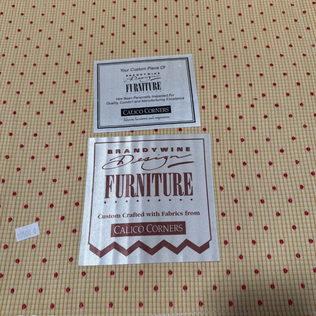 Calico Corners Red & Cream Checked Chair - 36X3.5X38H