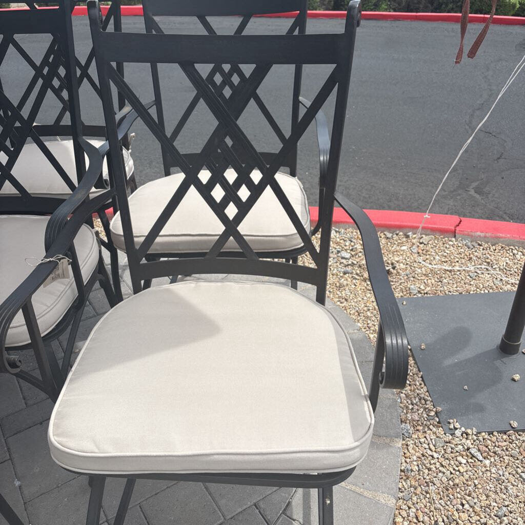 Wrought Iron Patio Spring Chairs- Pair