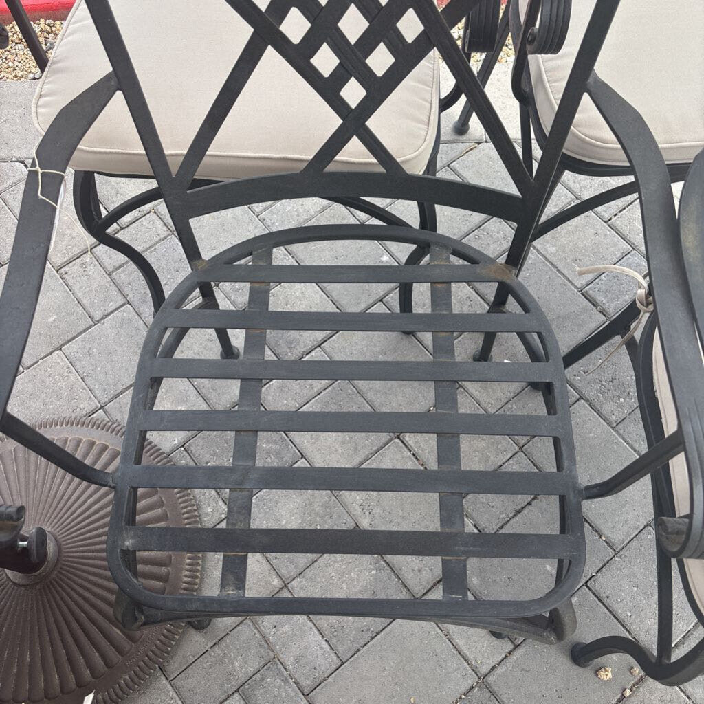Wrought Iron Patio Arm Chairs- Set of 6