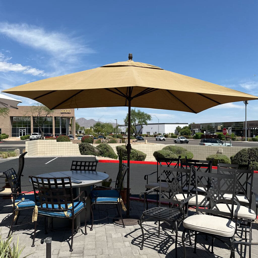 Outdoor Rectangle Umbrella W/ Stand by Treasure Garden- 8'X10'