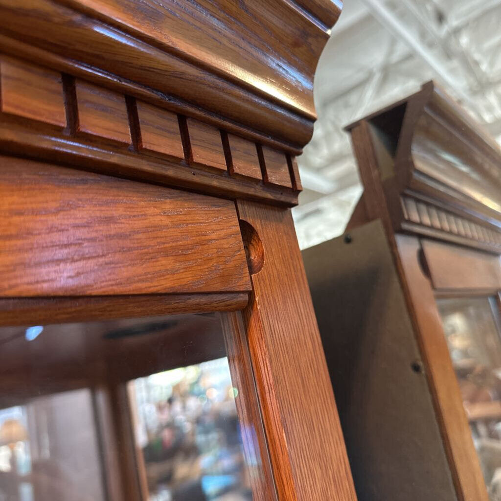 Philip Reinisch Oak Curio Cabinet W/ Side Door- 25X14X80H