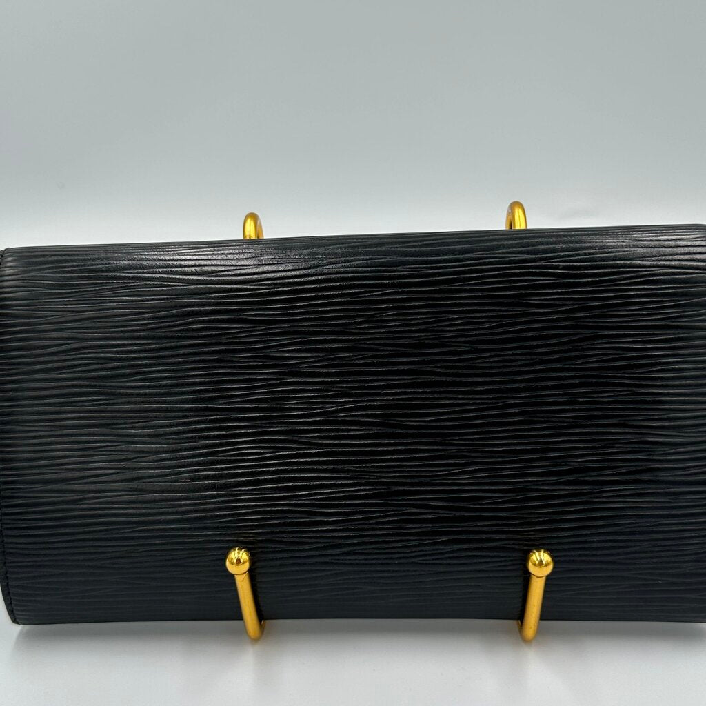 Louis Vuitton Black Epi Leather Sarah Long Flap Wallet