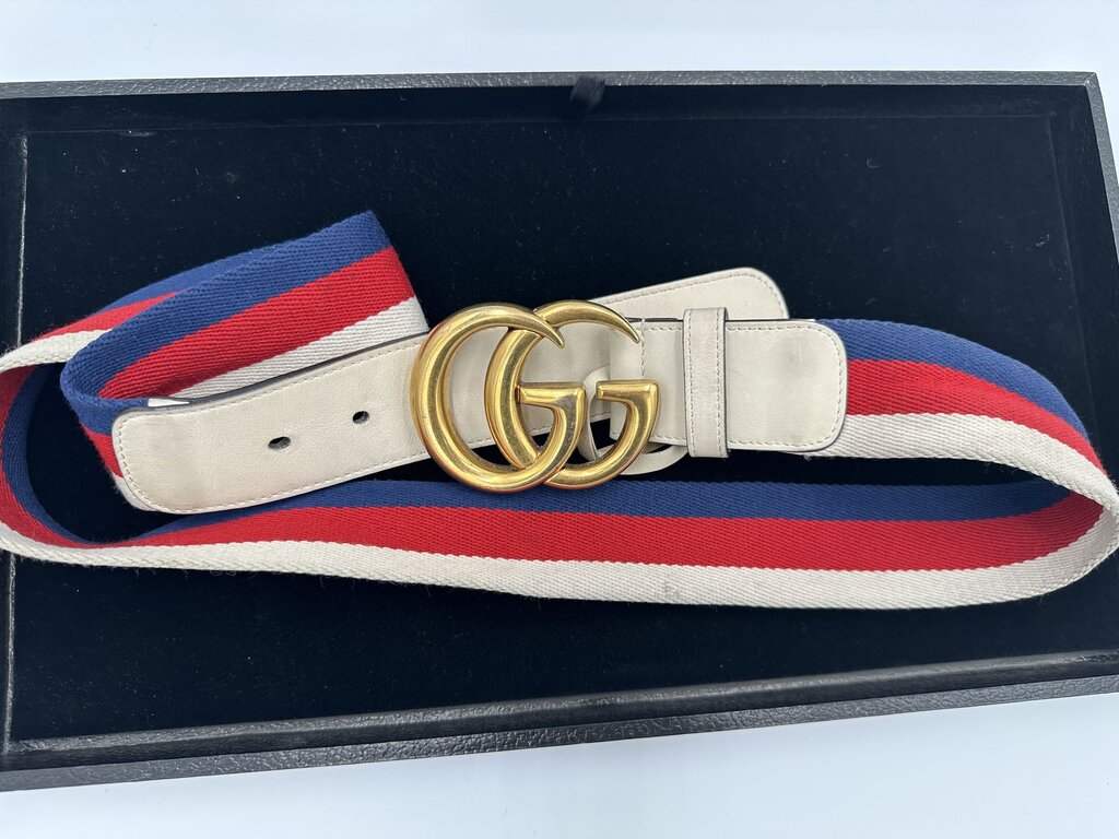 Gucci Wide Web Interlocking GG Buckle Belt - 95/38