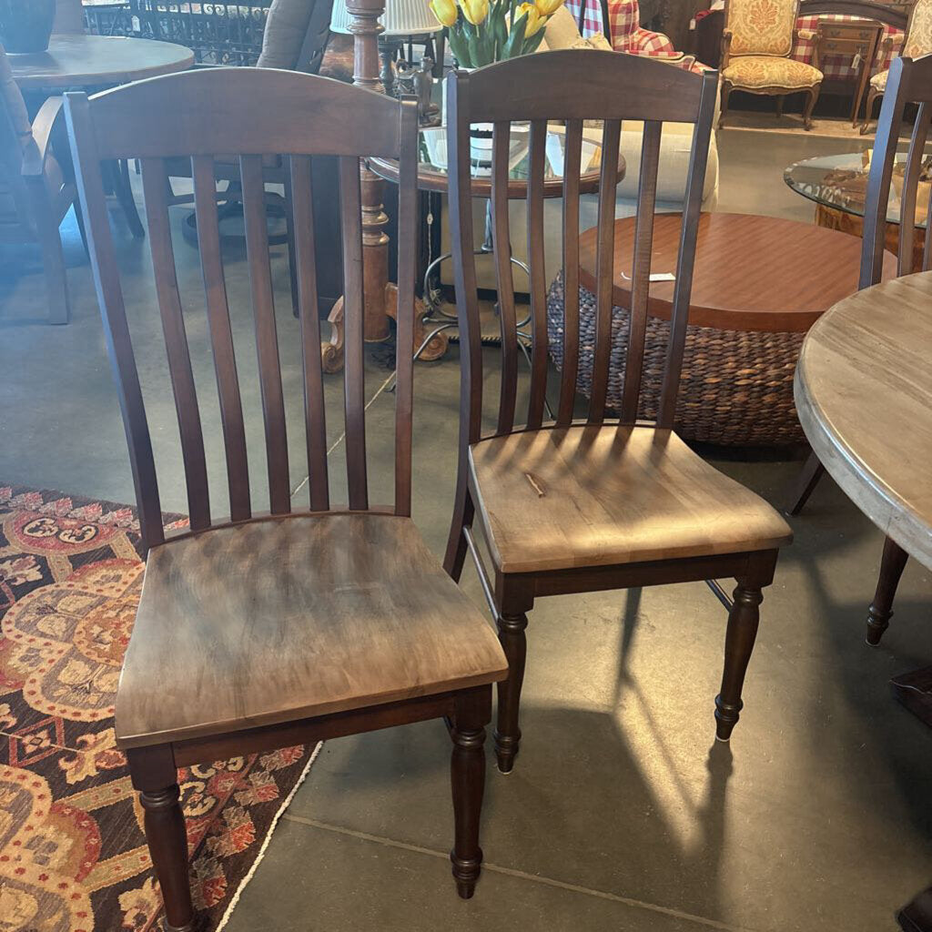 Bassett Holden Round Wood Dining Set W/ 6 Chairs- 54"