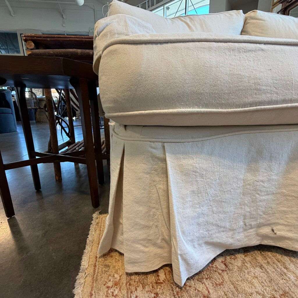 Clyde Pearson Slip Covered Cream Sofa- 85X36X30H