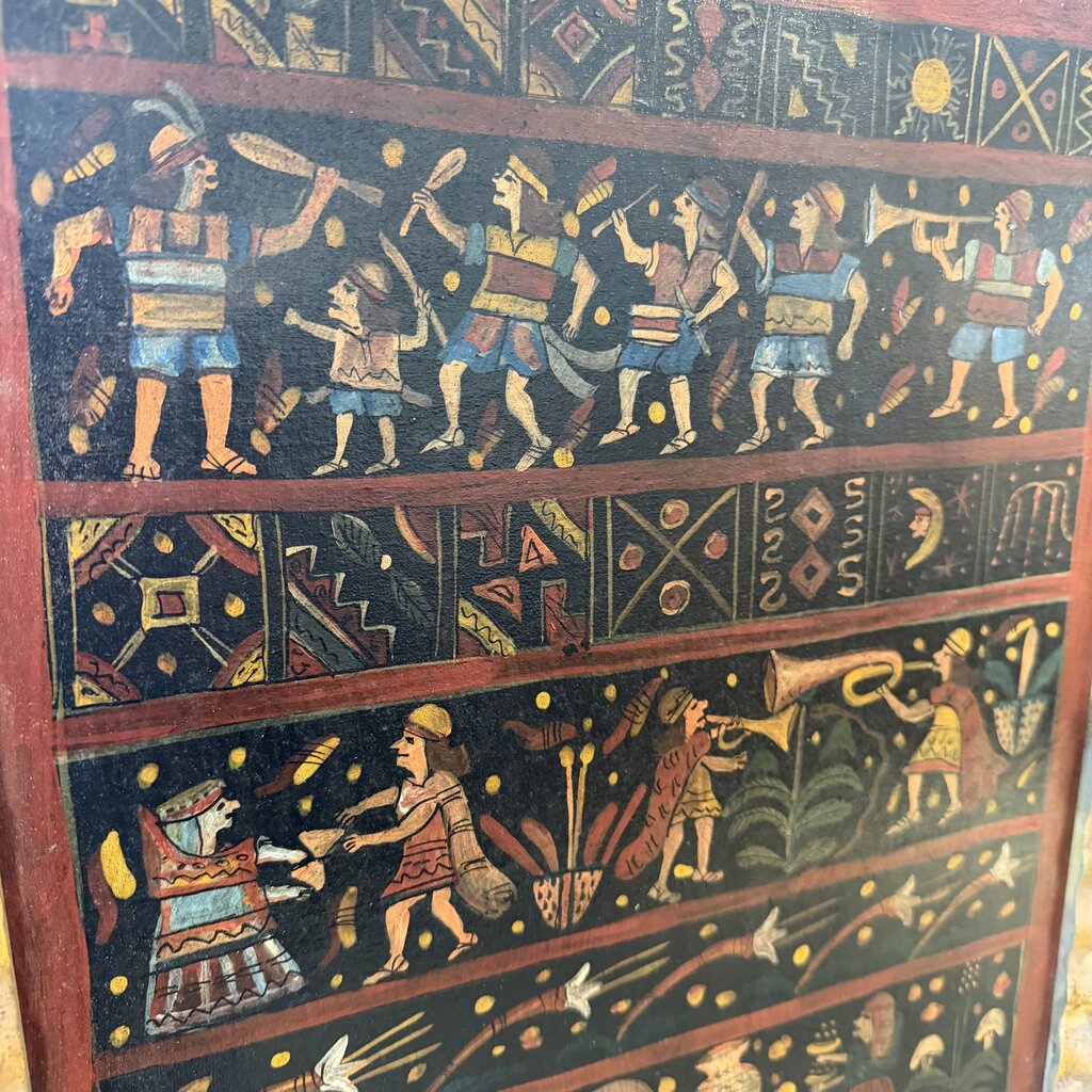 Tribal Style Art In Gold Frame- 14.5X18.5