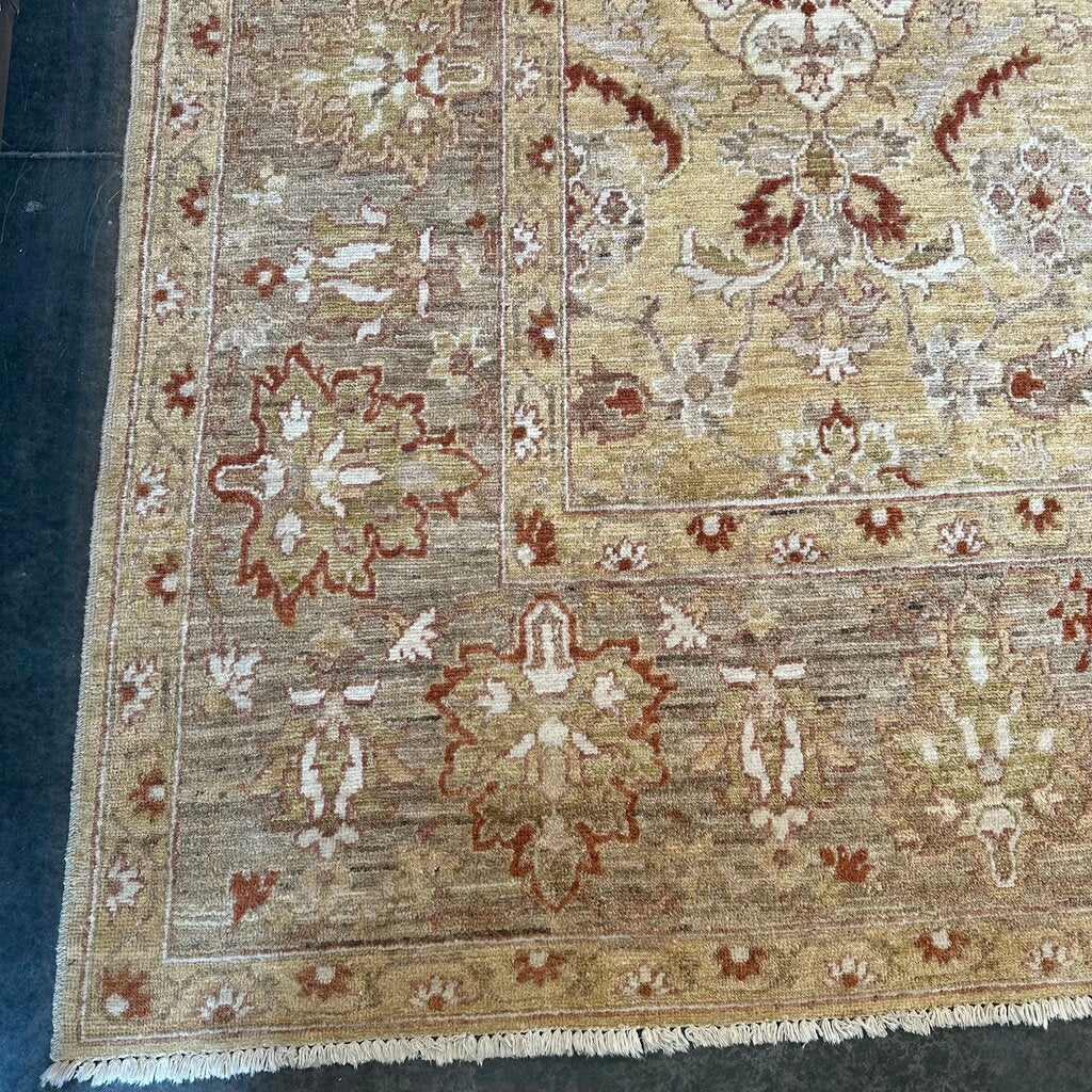 Ziegler & Company Cream/ Tan & White Hand Knotted Rug-8X11
