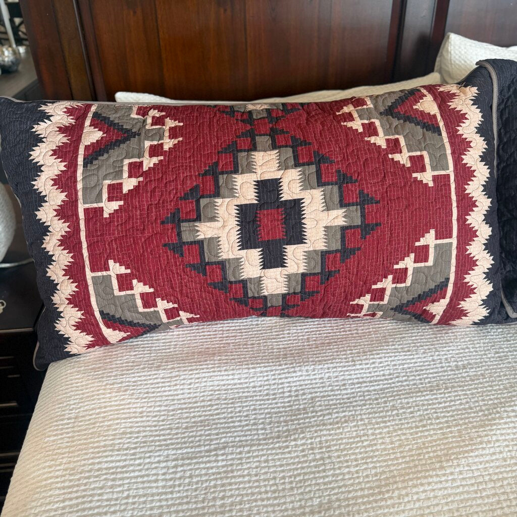 King Pendelton-Style Coverlet W/ Shams