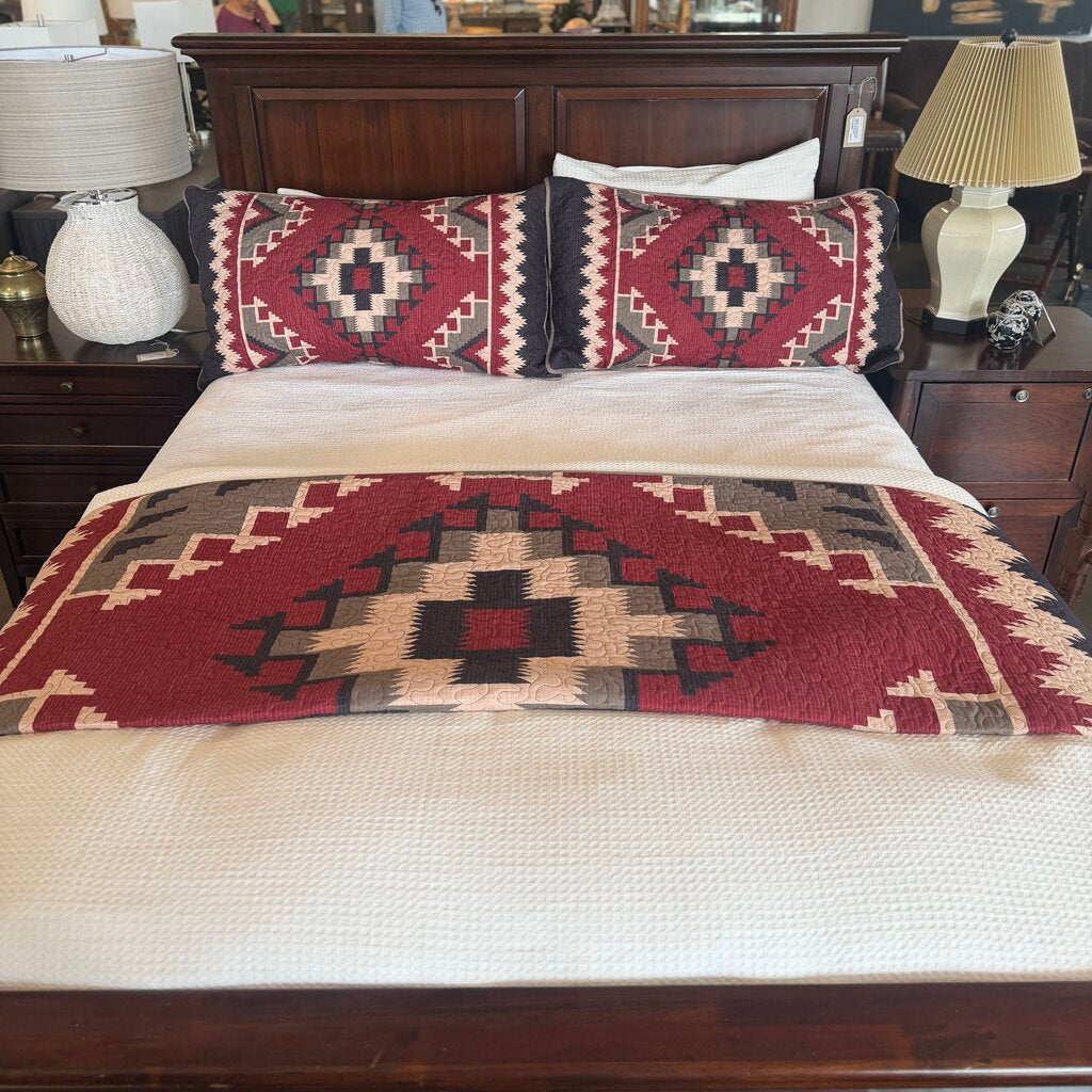 King Pendelton-Style Coverlet W/ Shams
