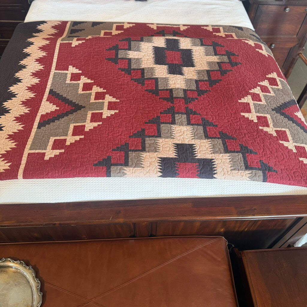 King Pendelton-Style Coverlet W/ Shams