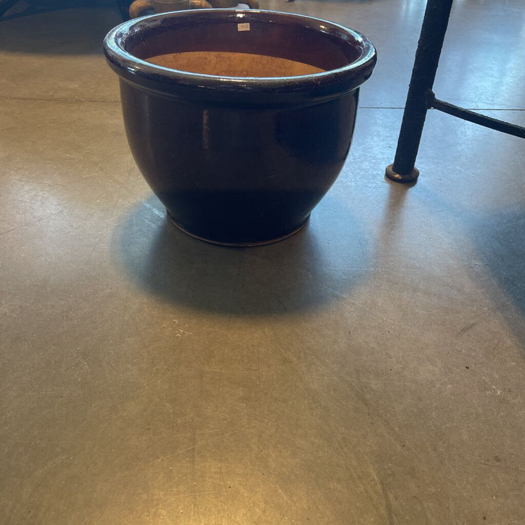 Eggplant Glazed Pot- 15X15X11H