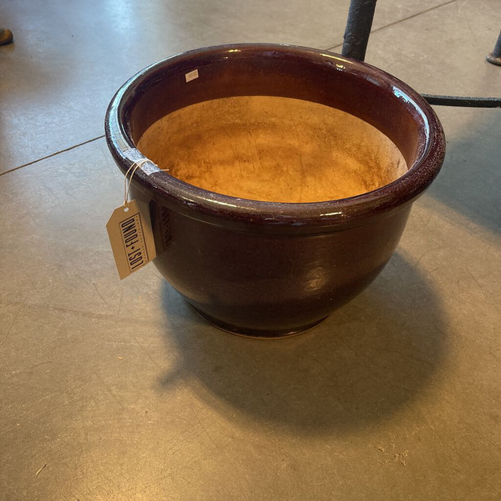 Eggplant Glazed Pot- 15X15X11H