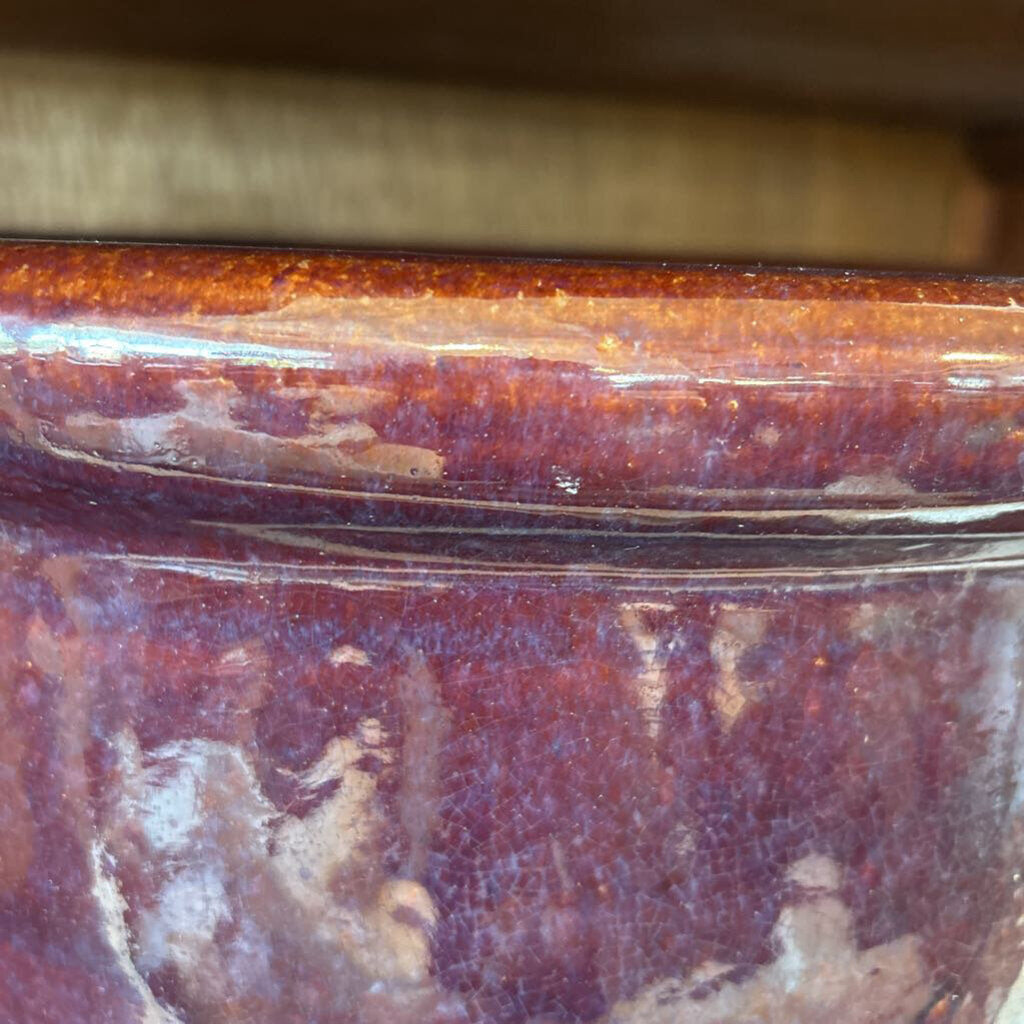Eggplant Glazed Pot- 15X15X11H