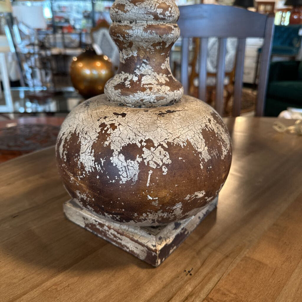 Bouteille Distressed Lamp W/ Linen Shade-Pair-15X15X35H
