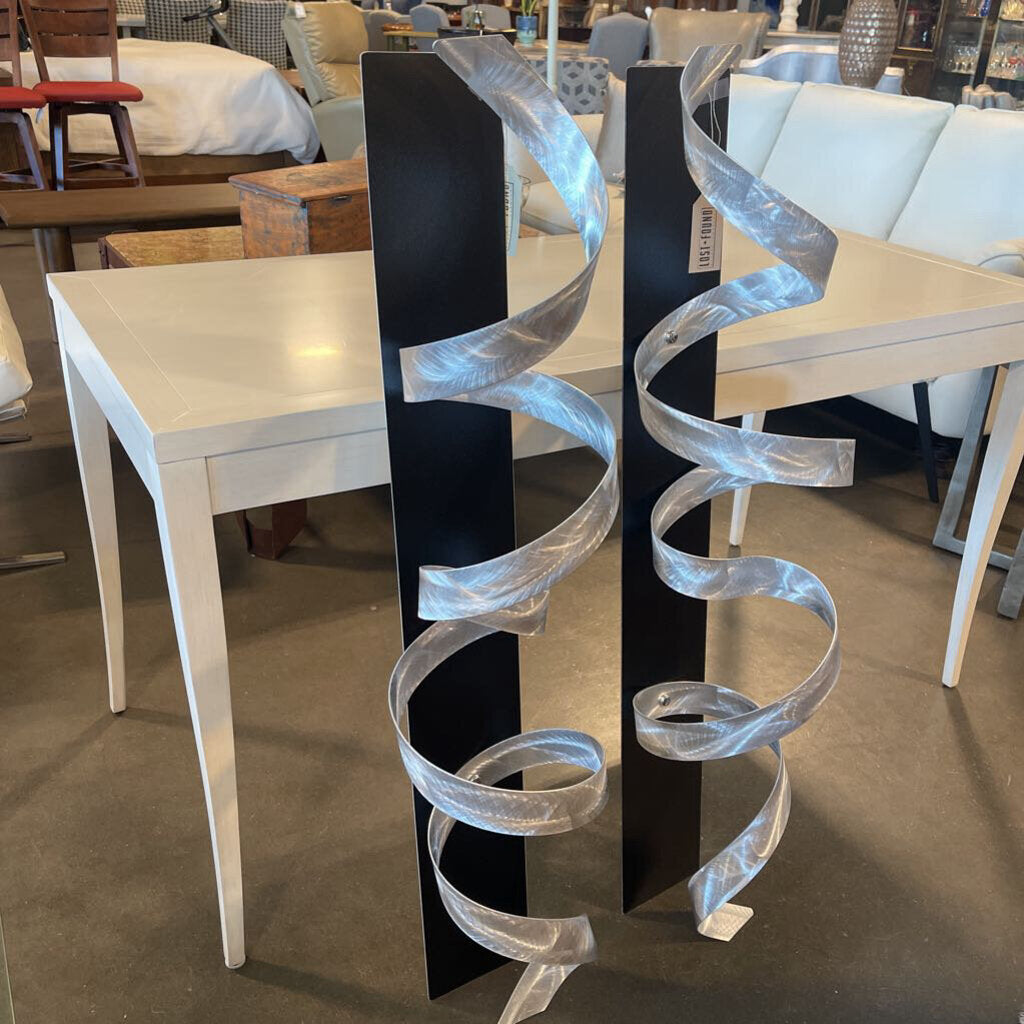 Jon Allen Metal Ribbon Twist Wall Sculpture- 12X6X44H