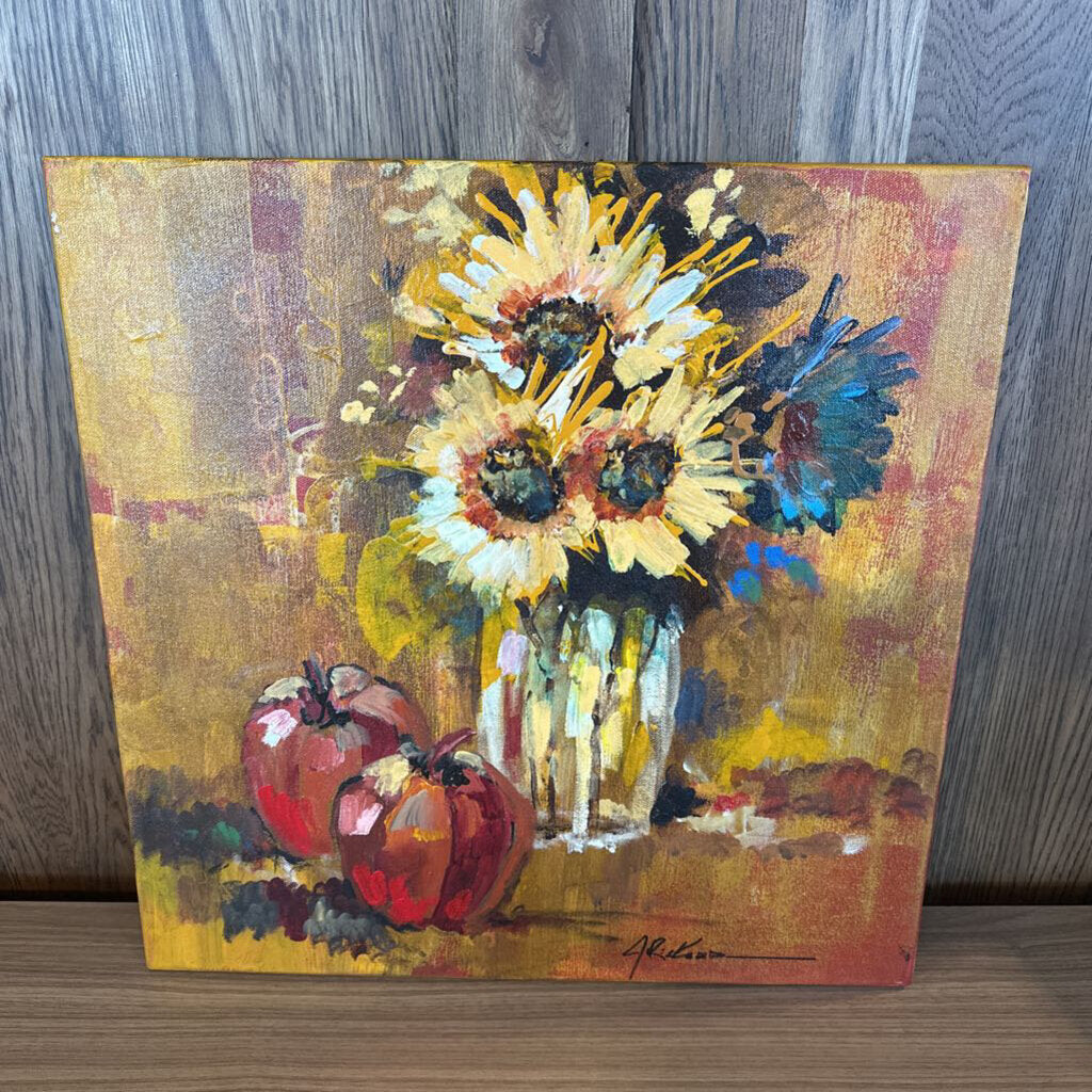Jack Rickard Original Sunflower Still Life Art on Canvas - 20x20