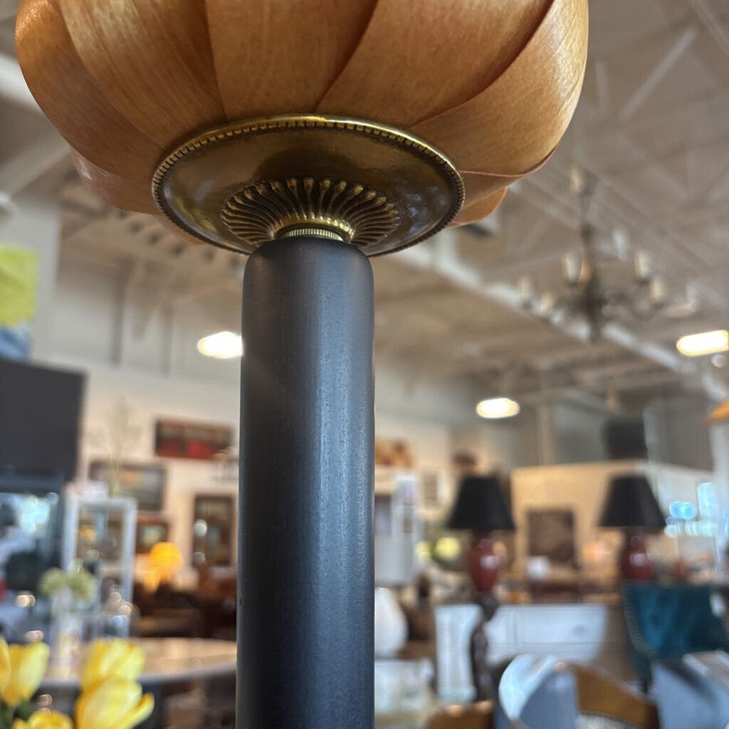 J.C. Siegler (?) Hand Made Lamp W/ Wood Flower Top- 27H