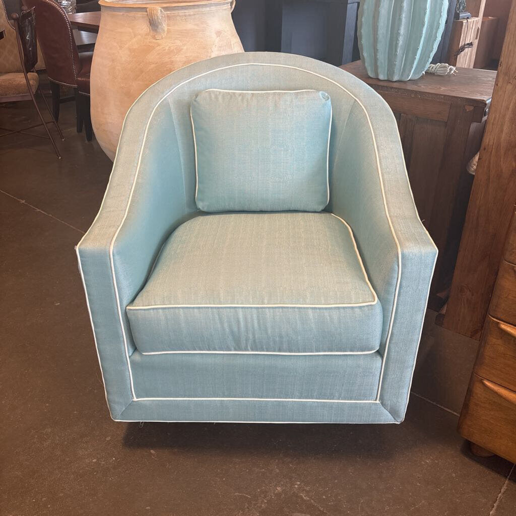 Fairfield Teal Upholstered Swivel Chair- 32X34X36.5H