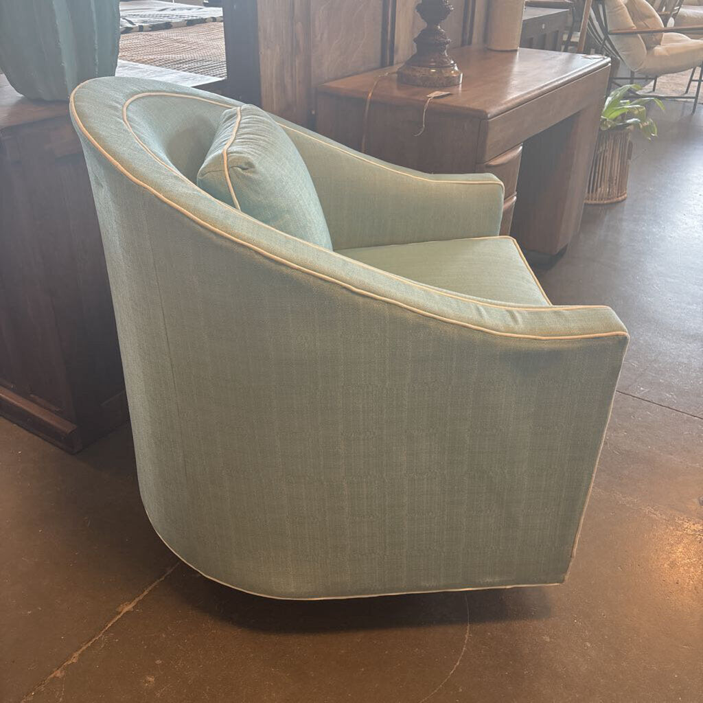 Fairfield Teal Upholstered Swivel Chair- 32X34X36.5H