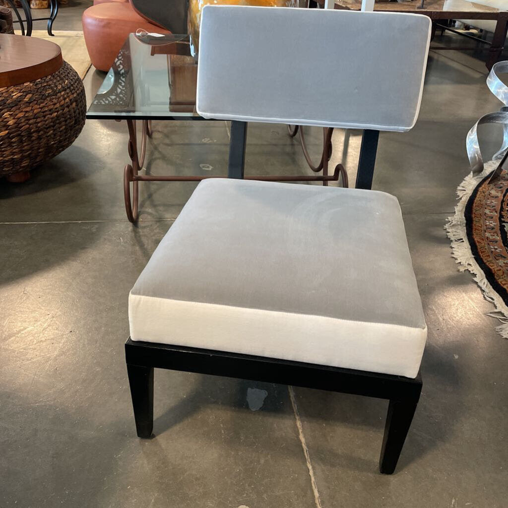 CB2 Otello Grey & White Velvet Chair - 21X25X30H