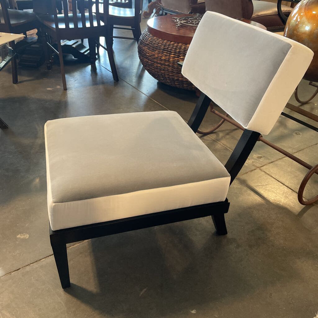 CB2 Otello Grey & White Velvet Chair - 21X25X30H