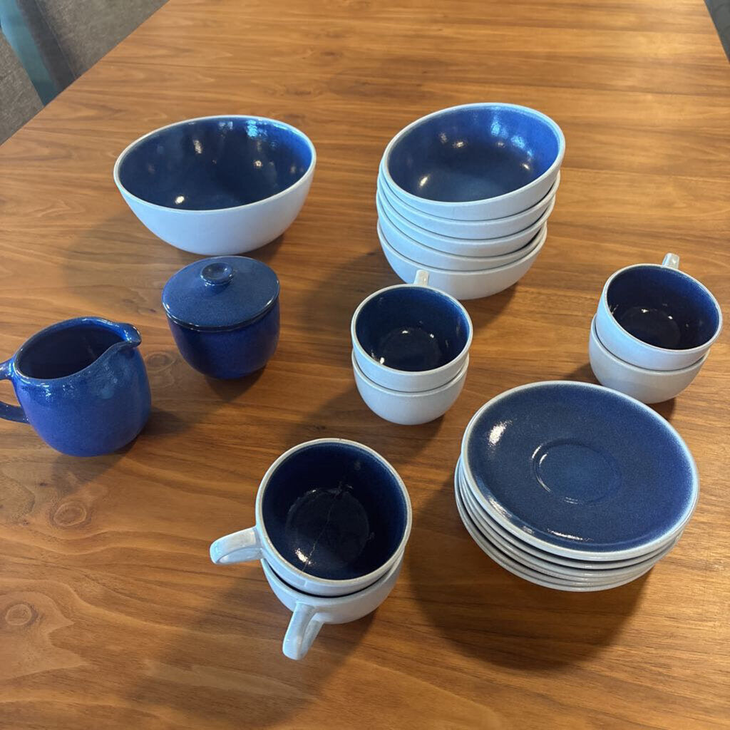 Heath Opal Blue Stoneware- 21 Piece Set- AS IS