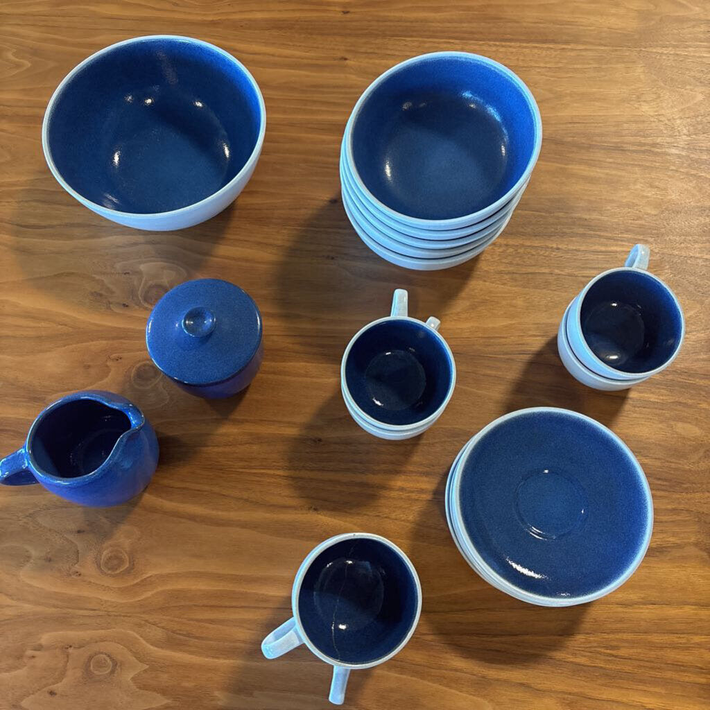 Heath Opal Blue Stoneware- 21 Piece Set- AS IS