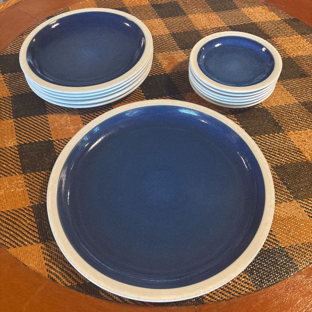 Heath Blue Rim Stoneware- 12 Piece Set