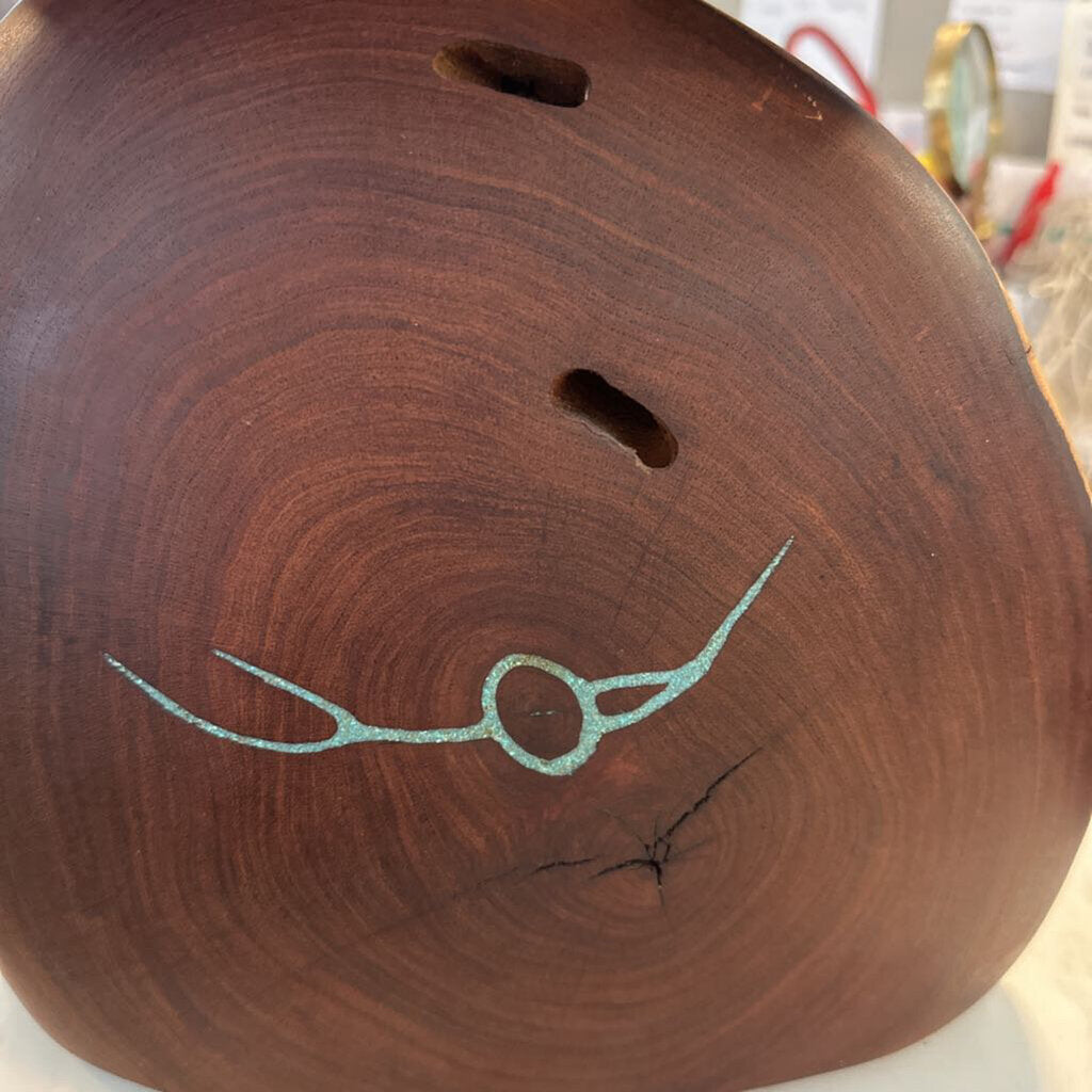 Santa Fe Savvy Mesquite Lamp W/ Inlay - 12X7X17H