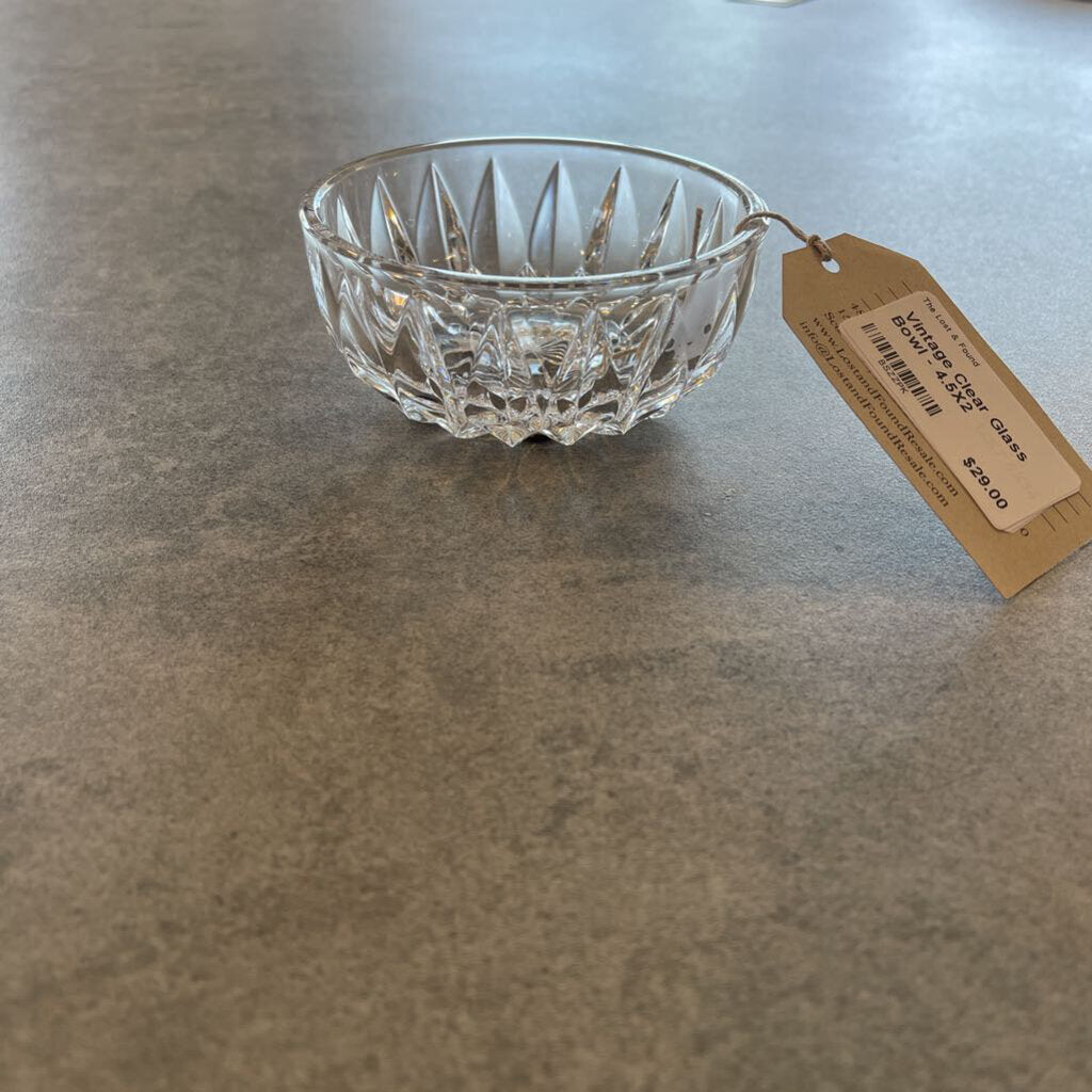 Vintage Clear Glass Bowl - 4.5X2