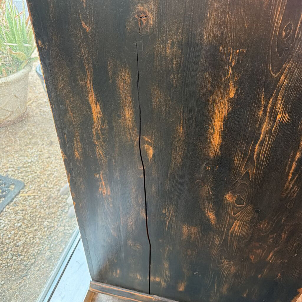 Black Distressed Dome Top Armoire - 42X24X78.5Hj- AS IS