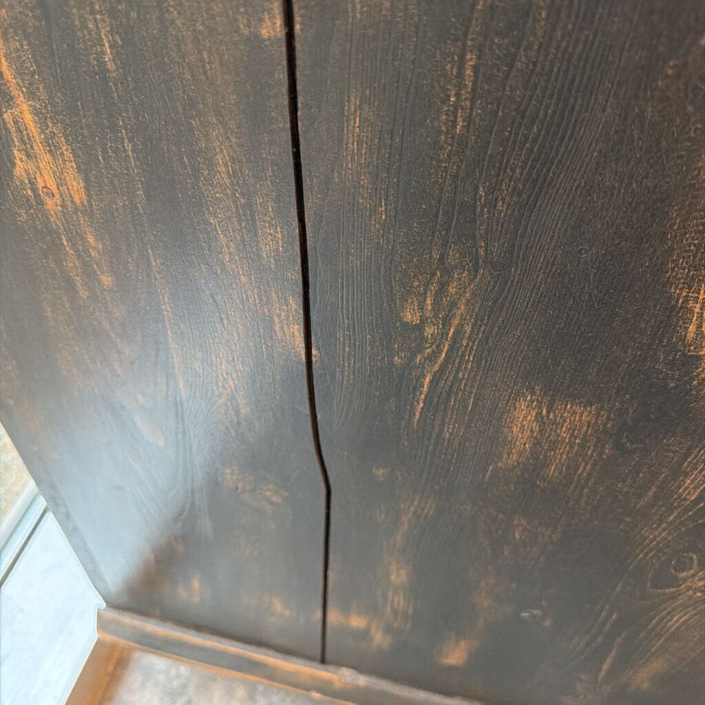 Black Distressed Dome Top Armoire - 42X24X78.5Hj- AS IS