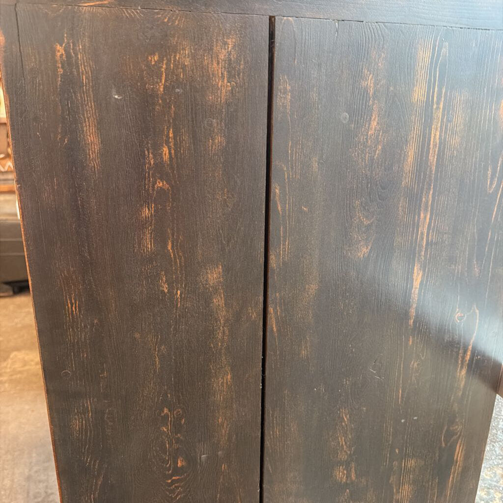 Black Distressed Dome Top Armoire - 42X24X78.5Hj- AS IS