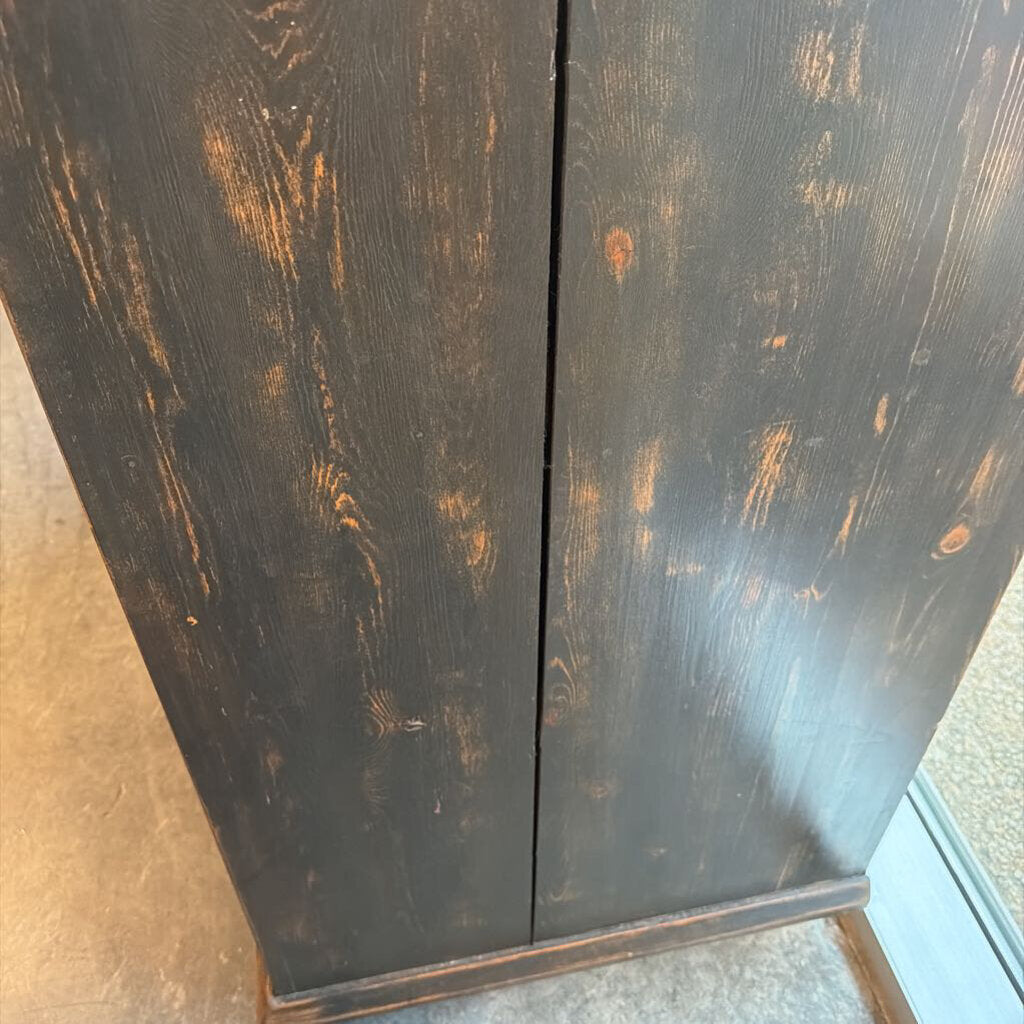Black Distressed Dome Top Armoire - 42X24X78.5Hj- AS IS