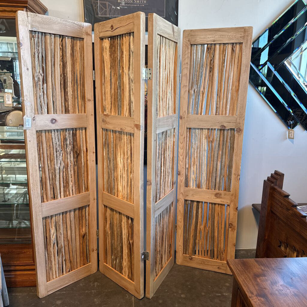 Saguaro Rib & Wood 3 Part Room Divider- 76X1.5X75