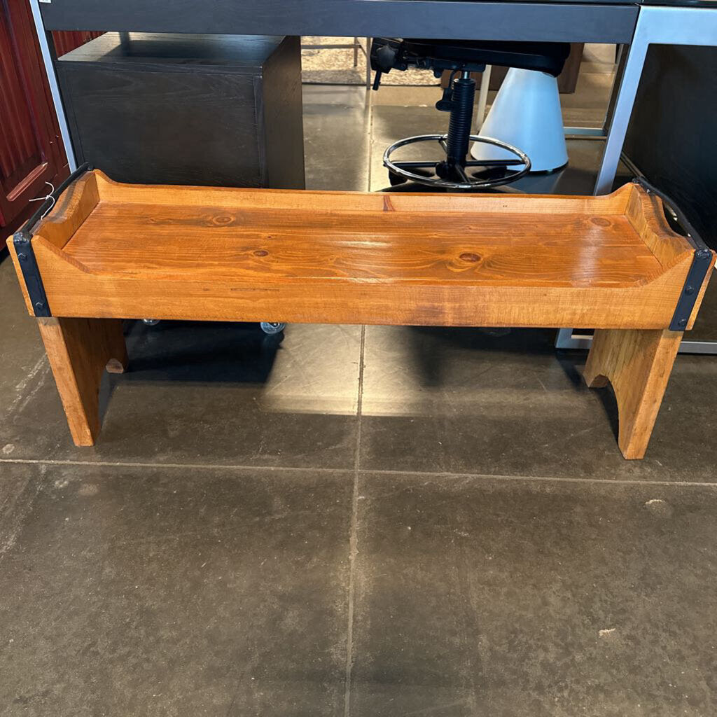 Rustic Wood & Iron Bench- 42X12X18