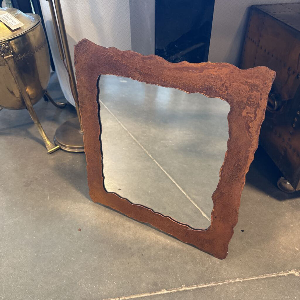 Rusted Metal Mirror W/ Wavy Edges- 18X1X20.5
