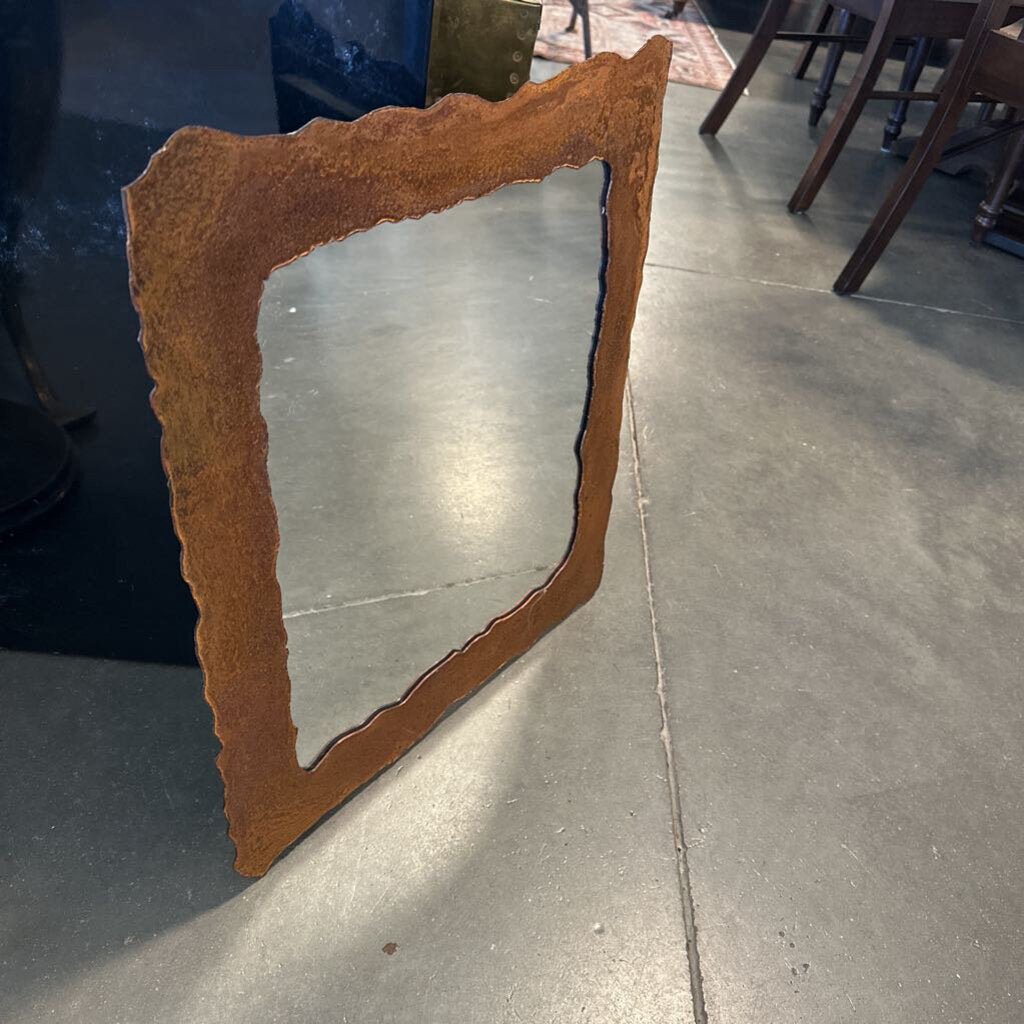 Rusted Metal Mirror W/ Wavy Edges- 18X1X20.5