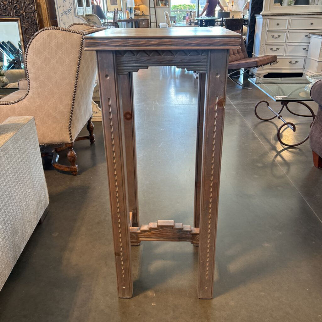 SW Greywash Wood Pedestal Table- 18X18X42H