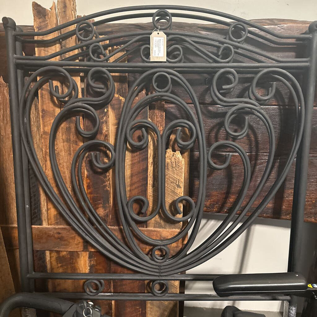 Black Iron Scrolled Twin Headboards- Pair - 39X1X59H