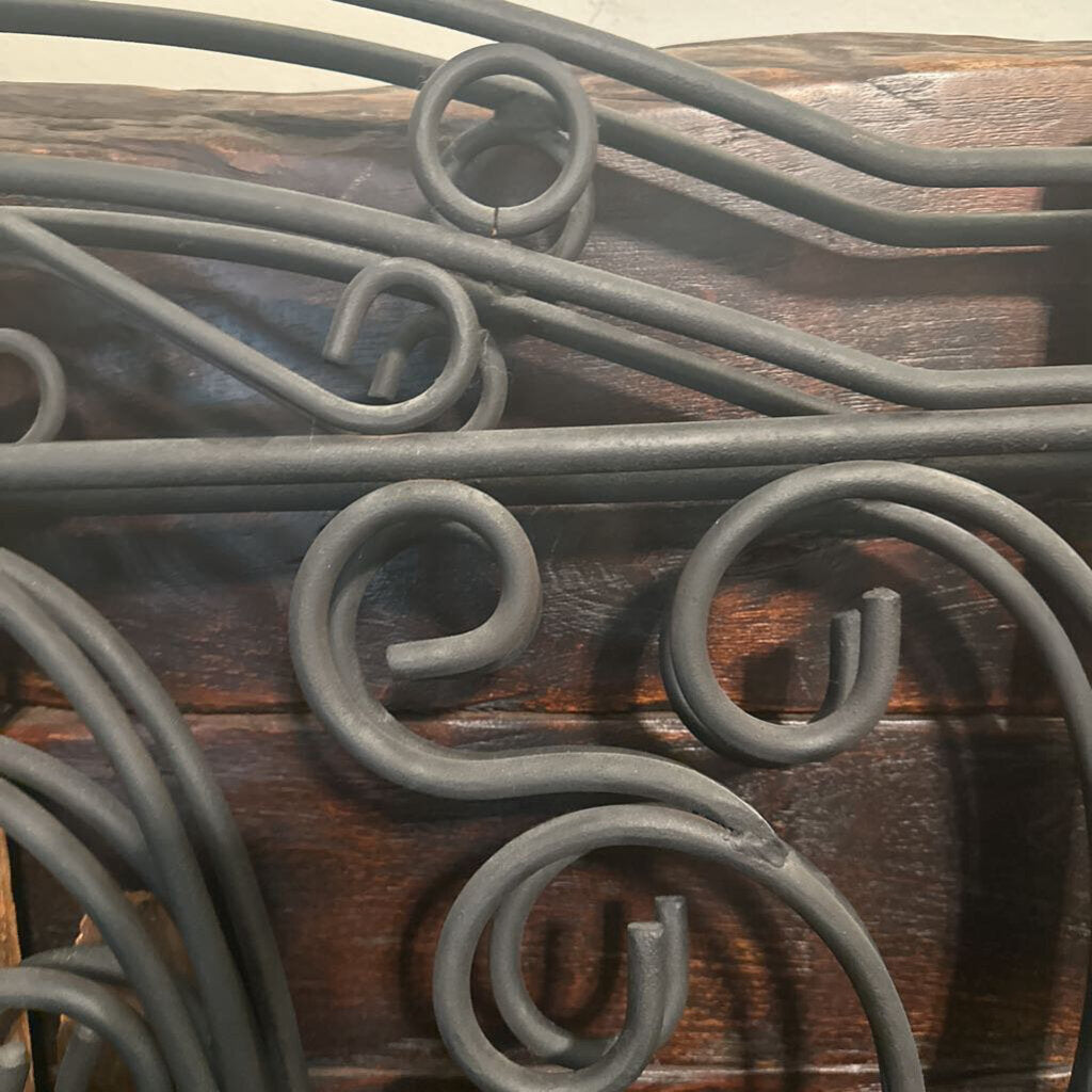 Black Iron Scrolled Twin Headboards- Pair - 39X1X59H