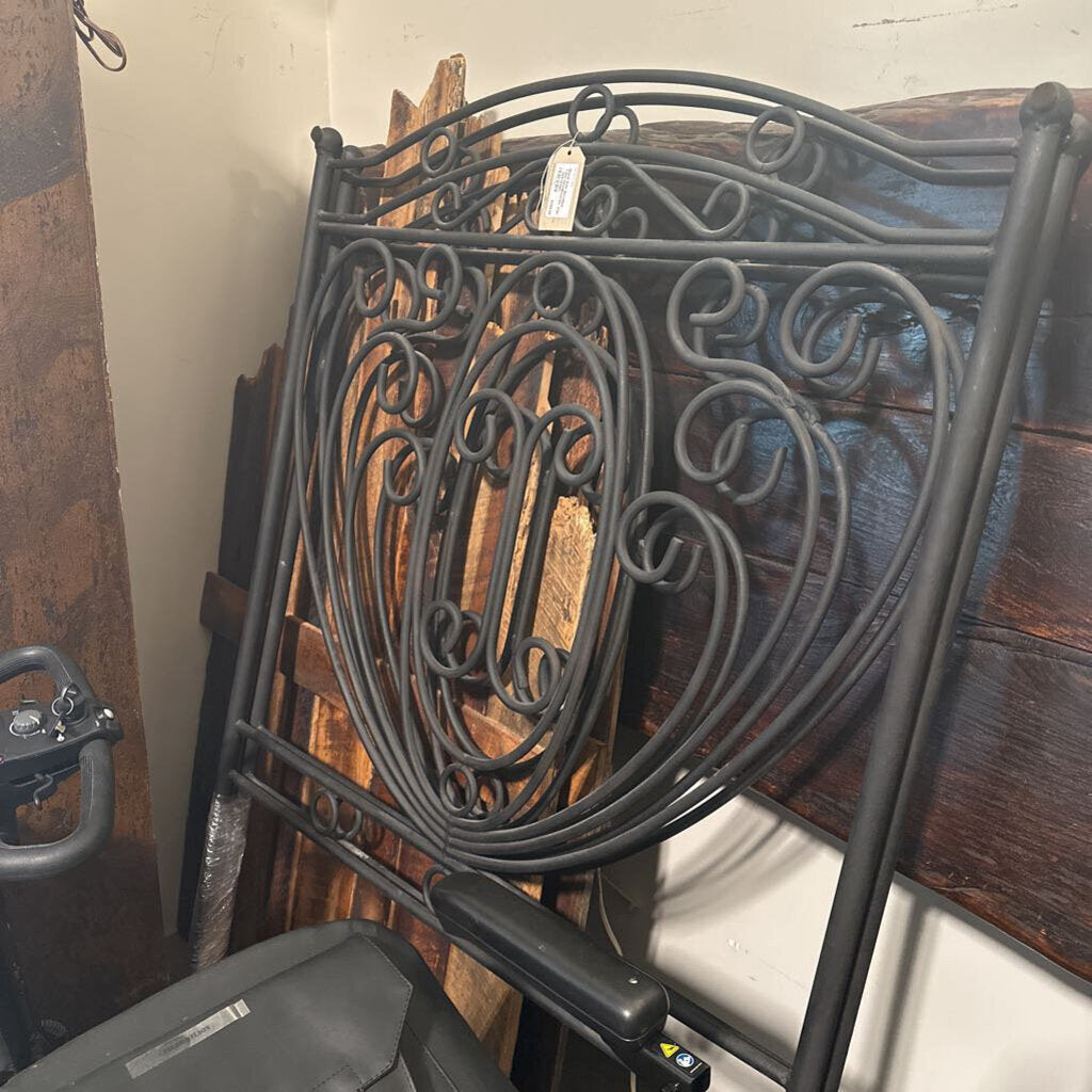 Black Iron Scrolled Twin Headboards- Pair - 39X1X59H
