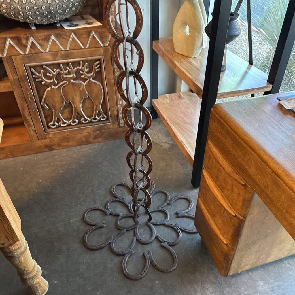 Iron Horseshoe Saguaro Cactus Statue- 20X20X78