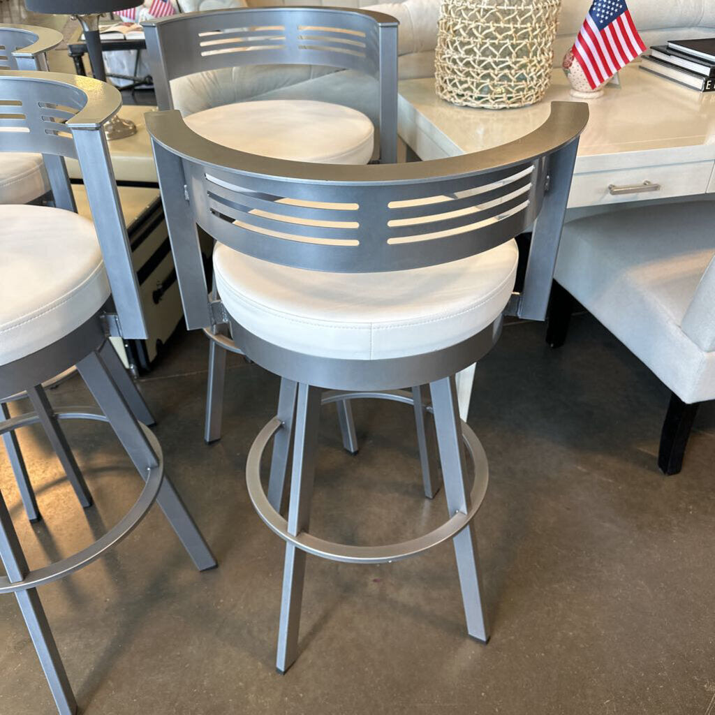 Amisco Metal & Leather Swivel Barstool - Set of 4 - 21.5X19X37.5